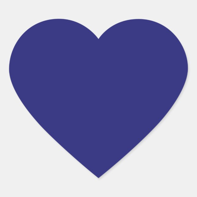 Sticker Cœur Couleur solide traditionnelle bleue de minuit (Devant)