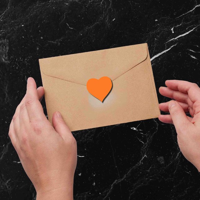 Sticker Cœur couleur uni néon orange (Créateur téléchargé)