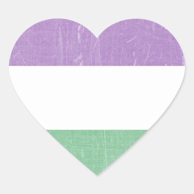 Sticker Cœur Couleurs du drapeau d'égalité des sexes (Devant)