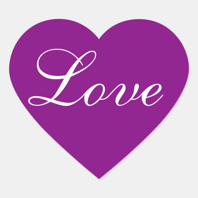 Sticker Cœur Couleurs Invitations Violet Amour Mariage Phoques (Devant)
