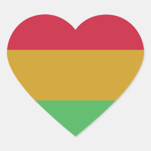 Sticker Cœur Couleurs jaune rouge vert Junetten