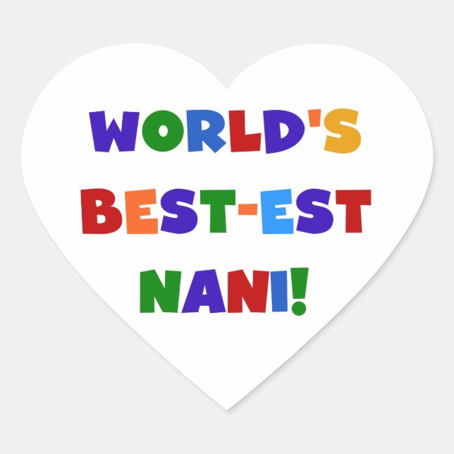 Sticker Cœur Couleurs vives Meilleurs T-shirts et cadeaux Nani (Devant)