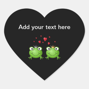 Sticker Cœur Couple de grenouille avec le coeur.