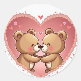 Sticker Coeur Couple Ours Romantique