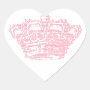 Sticker Cœur Couronne rose