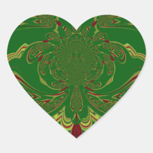 Sticker Cœur Couronne verte
