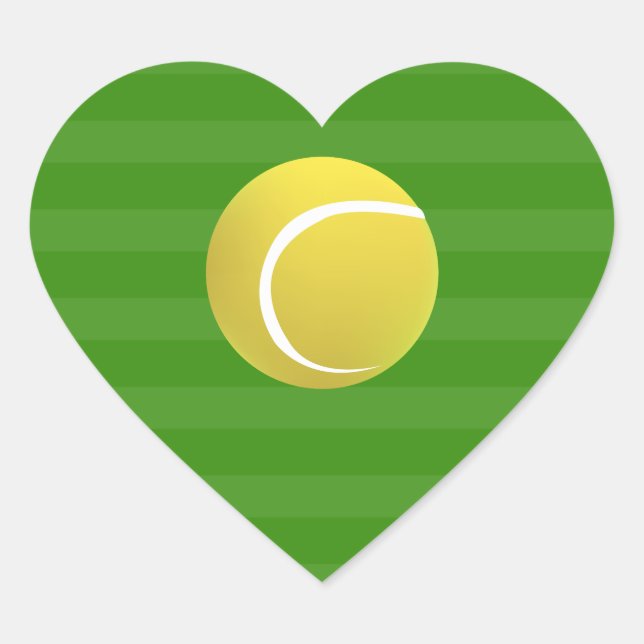 Sticker Cœur Court de tennis et balle de TENNIS (Devant)