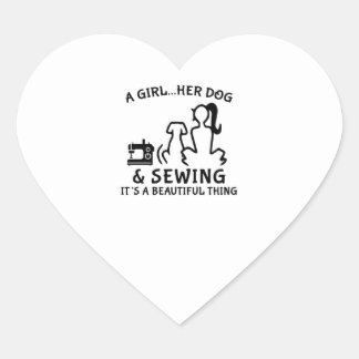 Sticker Cœur Couture | Une Fille Son Chien & Coudre