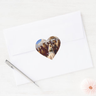 Sticker Cœur Cowboy et mariée Mariage extérieur