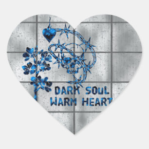 Sticker Cœur Crâne d'âme foncée