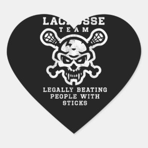 Sticker Cœur Crâne de l'équipe de crosse battre légalement cade