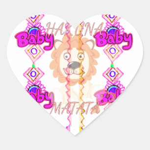 Sticker Cœur Créez votre propre bébé amusant Lion Cub Design de