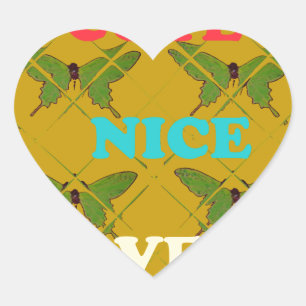 Sticker Cœur Créez Votre Propre Cute Nice Beau Papillon Vintage