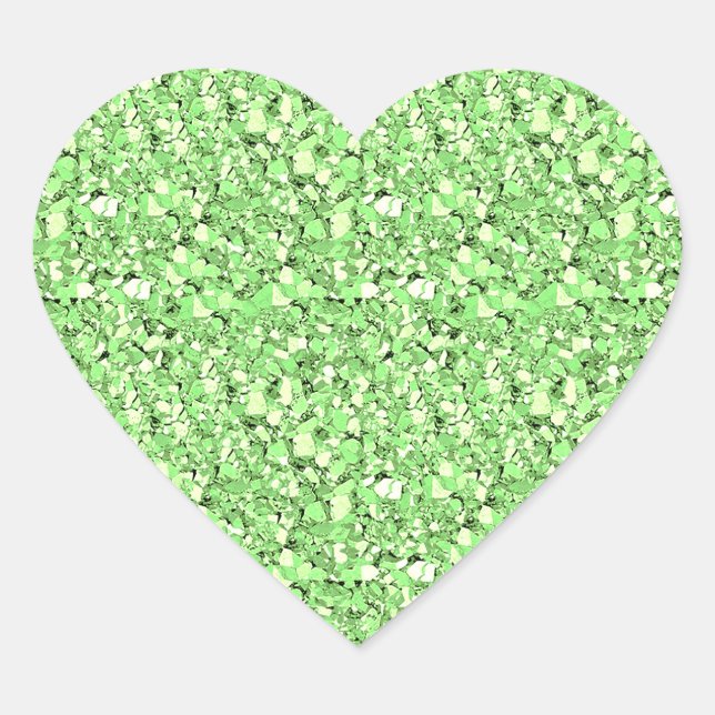 Sticker Cœur cristal druzy - vert peridot (Devant)