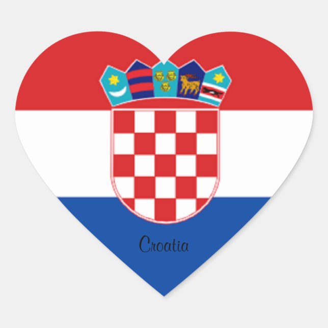Sticker Cœur Croatie : Drapeau de Croatie (Devant)