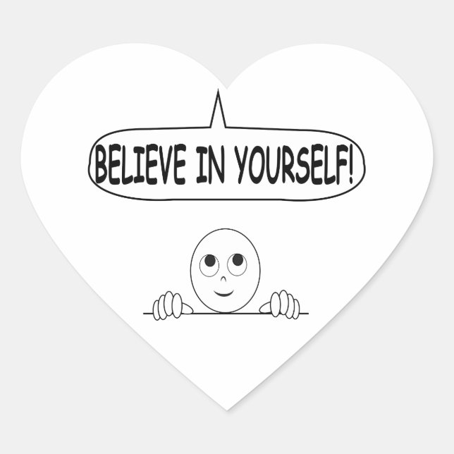 Sticker Cœur Crois En Toi-Même (Devant)
