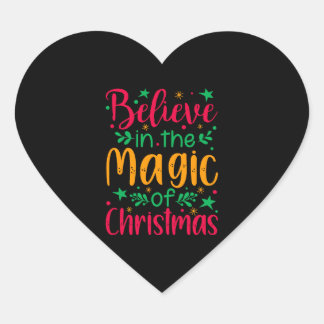 Sticker Cœur Croyez en la magie de Noël Joyeux Noël