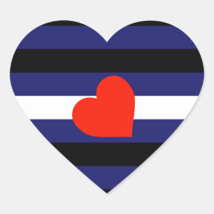 STICKER CŒUR CUIR FIERTE RAYÉ COEUR HORIZONTAL - 2014 FIERTE