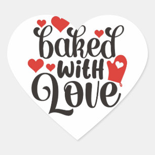 Sticker Cœur "Cuit avec amour"