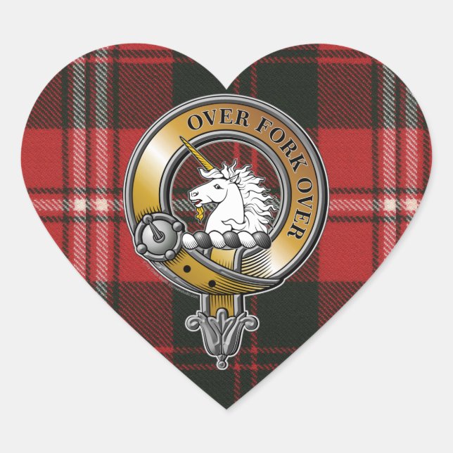 Sticker Cœur Cunningham Tartan & Badge (Devant)