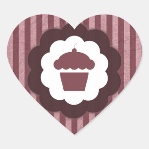 Sticker Cœur cupcake