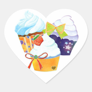 Sticker Cœur Cupcake Heaven Bakery