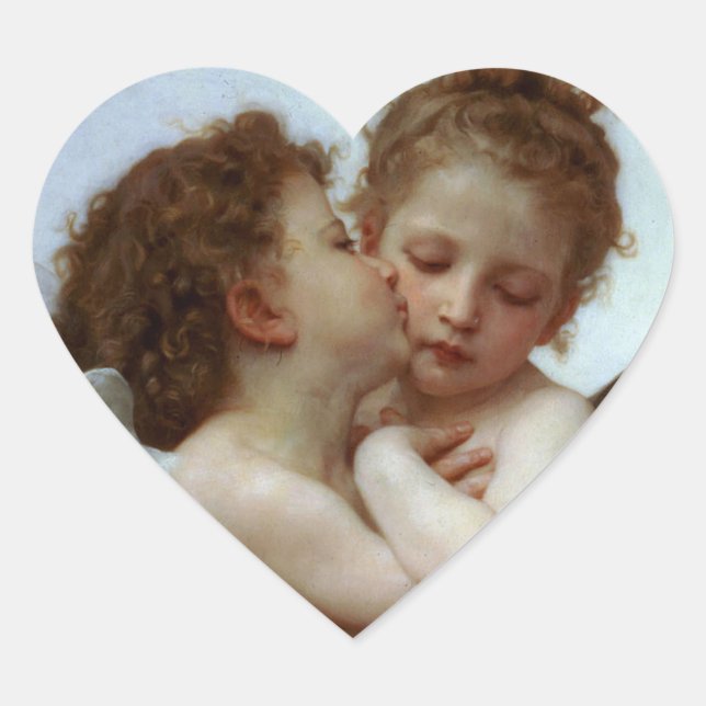 Sticker Cœur Cupidé & Psyché Enfants Valentine (Devant)