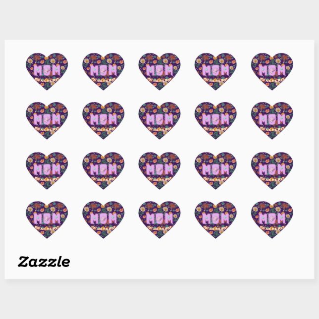 Sticker Cœur Custom and personalized mother's day gift  lumbar (Feuille)
