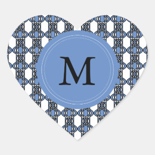 Sticker Cœur Custom Blue Abstract
