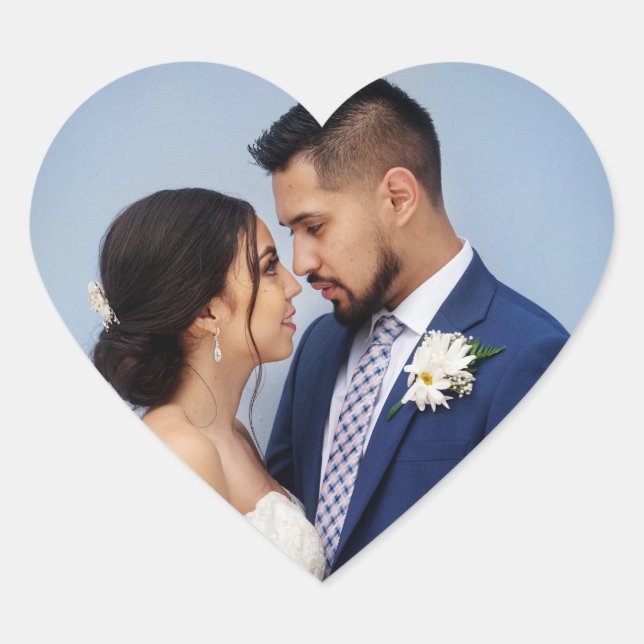 Sticker Cœur Customized Couple Wedding Photo (Devant)