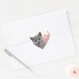 Sticker Cœur Cute cat 
