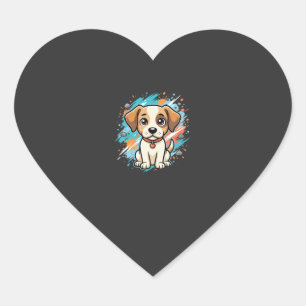 Sticker Cœur Cute Dog Paint Splash Vector Art_1