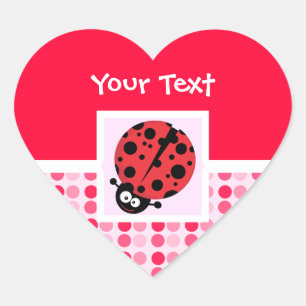 Sticker Cœur Cute Ladybug