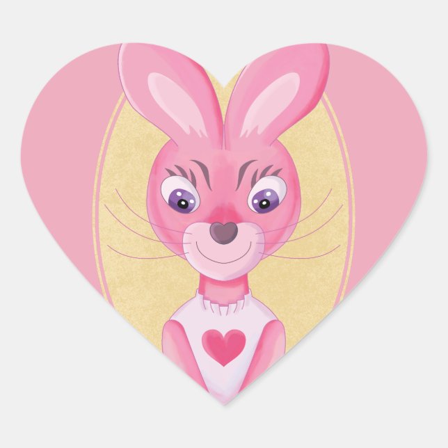 Sticker Cœur Cute little bunny girl (Devant)
