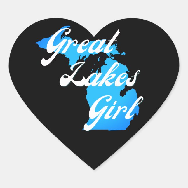 Sticker Cœur Cute Michigan Great Lakes Girl (Devant)