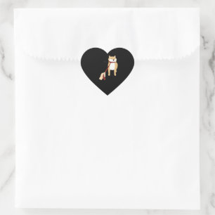 Sticker Cœur Cute shiba inu   Nope chien drôle design