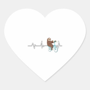 Sticker Cœur Cyclisme Sloth Heartbeat Cycliste Cadeau vélo Slot