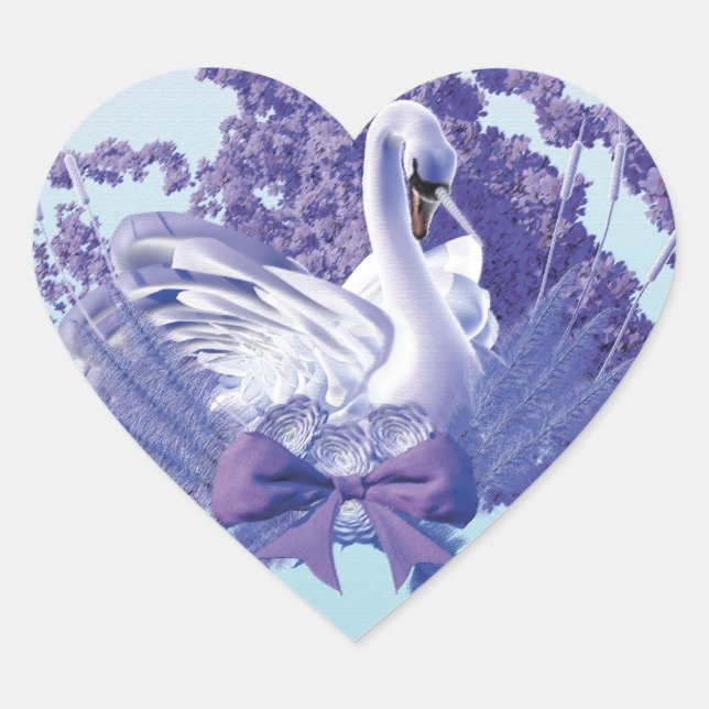 Sticker Cœur cygne mystique (Devant)