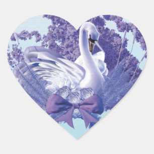 Sticker Cœur cygne mystique