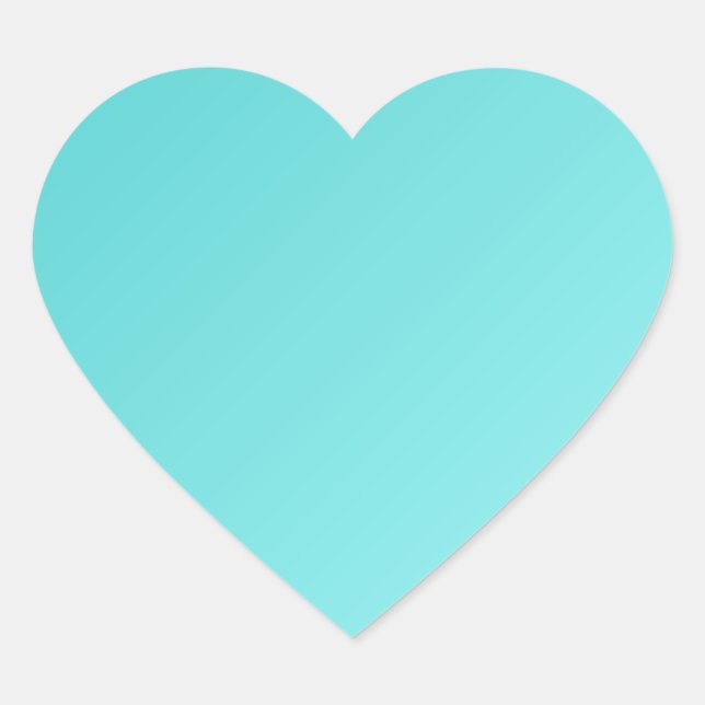 Sticker Cœur D1 Dégradé linéaire - Turquoise à Cyan clair (Devant)