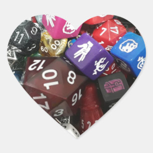 Sticker Cœur d20 dés