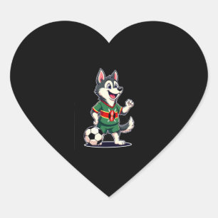 Sticker Cœur Dabbing Husky Dog Kenya Football - Kenyan Fl