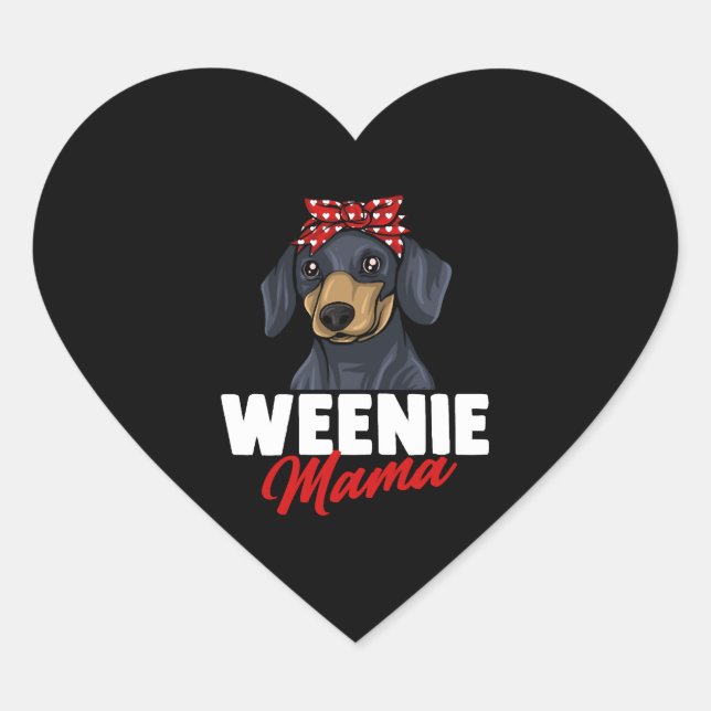 Sticker Cœur Dachshund Cadeau Dixie Wiener Doxie Dackel (Devant)