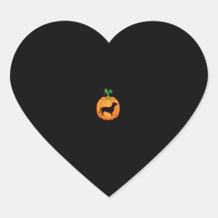 Sticker Cœur Dachshund Chien Citrouille Halloween Costume Dachs