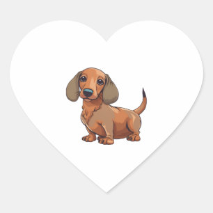 Sticker Cœur Dachshund Chien mignonne