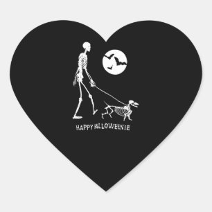 Sticker Cœur Dachshund Halloween