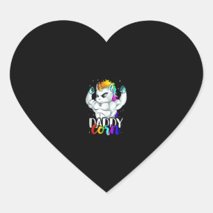 Sticker Cœur Daddycorn Licorne Papa Daddy Homme Unique Famille 