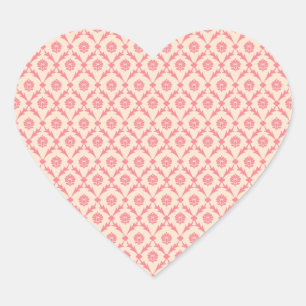 Sticker Cœur Damas rose