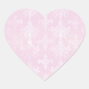 Sticker Cœur Damas rose