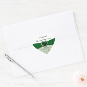 Sticker Cœur Damask 55e anniversaire du Mariage